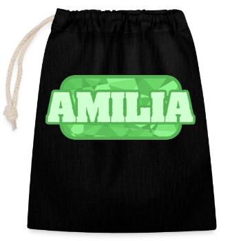 Health Amilia - Closable cotton gift bag (25x30cm) - black - Front