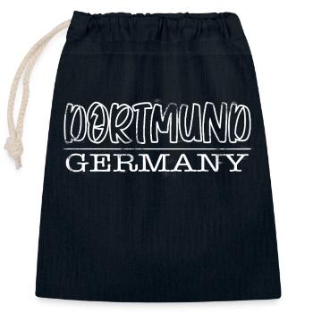 Dortmund - Sac cadeau en coton avec cordon (25 x 30 cm) - bleu marine - Devant