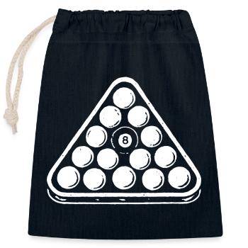 Eight Ball, Billard Rack, Billard Spieler Geschenk - Verschließbarer Geschenkbeutel aus Baumwolle (25x30cm) - Navy - Vorne