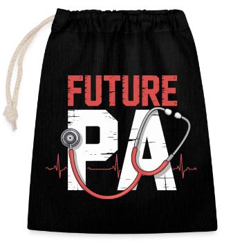 Future Medicine Stethoscope - Closable cotton gift bag (25x30cm) - black - Front
