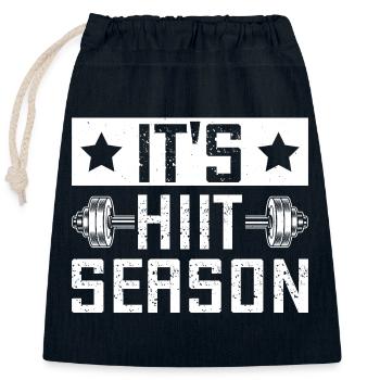 Accros à la salle de sport C’est la saison du hiit Calisthénie Fitness - Sac cadeau en coton avec cordon (25 x 30 cm) - bleu marine - Devant