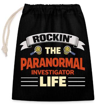 Rockin : La vie d’enquêteur paranormal - Sac cadeau en coton avec cordon (25 x 30 cm) - noir - Devant
