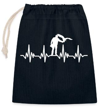 Falkner Falknerei Herzschlag EKG - Verschließbarer Geschenkbeutel aus Baumwolle (25x30cm) - Navy - Vorne