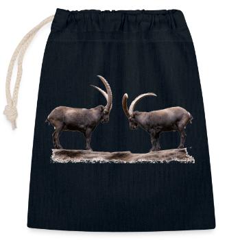 Welcher Steinbock gibt hier nach - Verschließbarer Geschenkbeutel aus Baumwolle (25x30cm) - Navy - Vorne