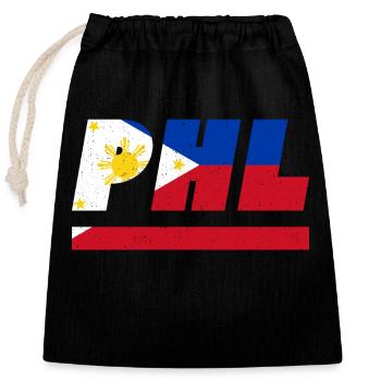 Philippines flag flag PHL - Closable cotton gift bag (25x30cm) - black - Front