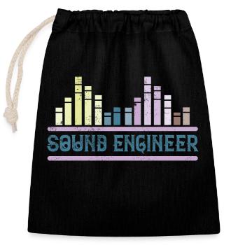 ingénieur du son - ingénieur du son - Sac cadeau en coton avec cordon (25 x 30 cm) - noir - Devant