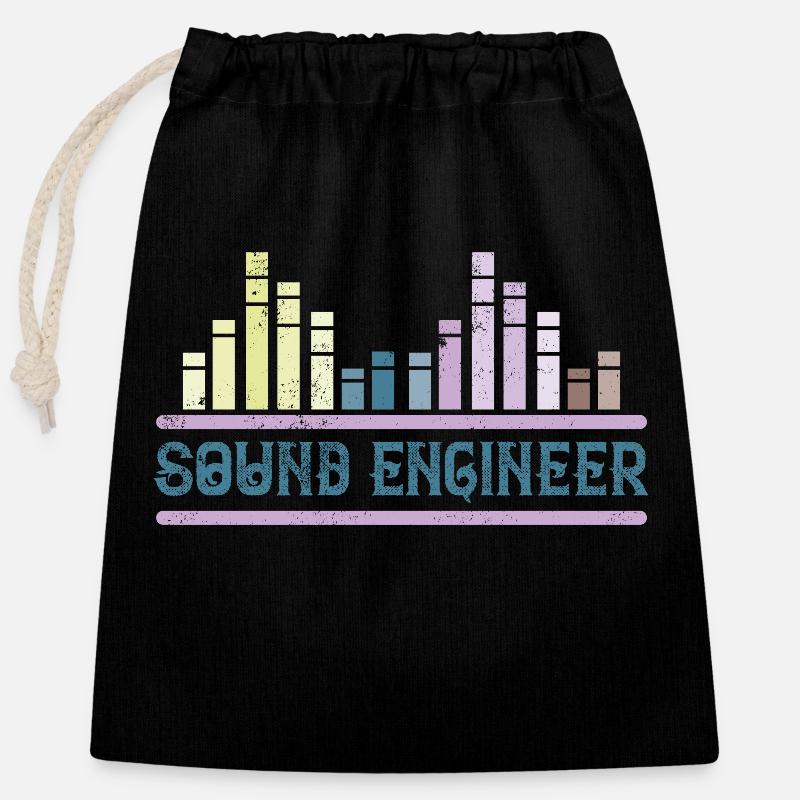 sound engineer - sound engineer - Closable cotton gift bag (25x30cm) - black