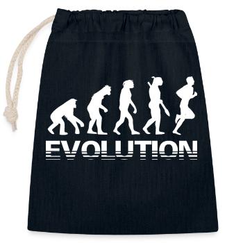 Laufen Evolution Geschichte Joggen - Verschließbarer Geschenkbeutel aus Baumwolle (25x30cm) - Navy - Vorne