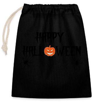 Joyeux Halloween - Sac cadeau en coton avec cordon (25 x 30 cm) - noir - Devant
