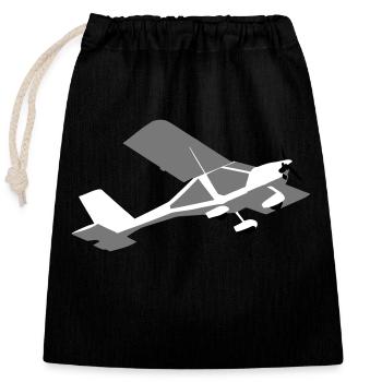 a22 Ultraleichtflugzeug UL Pilot Flugzeug - Verschließbarer Geschenkbeutel aus Baumwolle (25x30cm) - Schwarz - Vorne