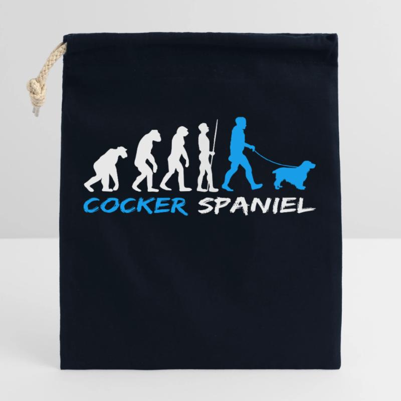 Cocker anglais Cocker Spaniel Chien Evolution Sac cadeau en coton avec cordon (25 x 30 cm)