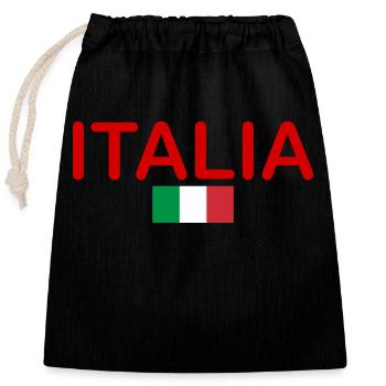 Italia - Sac cadeau en coton avec cordon (25 x 30 cm) - noir - Devant