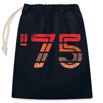 '75 - 1975 - Closable cotton gift bag (25x30cm) - navy - Front
