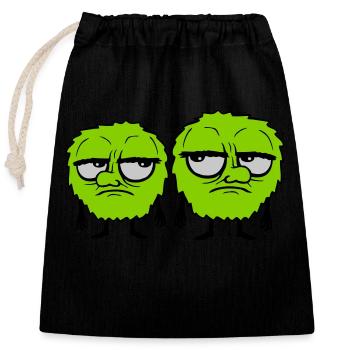 2 Monsters Roll Eyes - Closable cotton gift bag (25x30cm) - black - Front