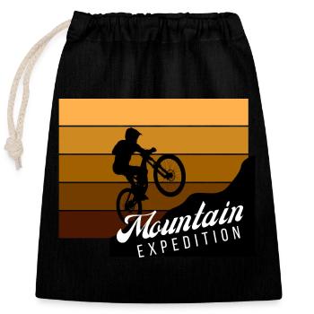 Mountain Expedition Sprung - Verschließbarer Geschenkbeutel aus Baumwolle (25x30cm) - Schwarz - Vorne