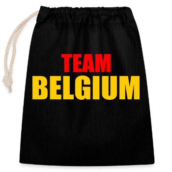 Belgien - Verschließbarer Geschenkbeutel aus Baumwolle (25x30cm) - Schwarz - Vorne