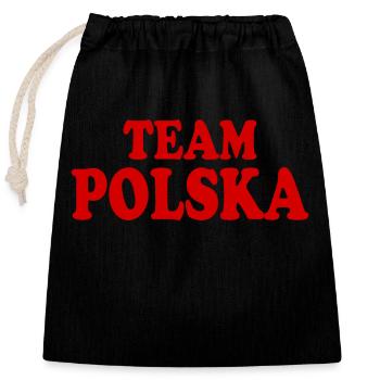 Polen - Verschließbarer Geschenkbeutel aus Baumwolle (25x30cm) - Schwarz - Vorne