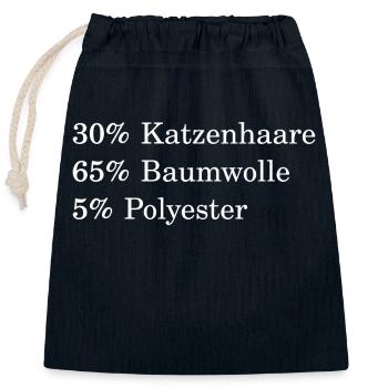30% Katzenhaare, 65% Baumwolle, 5% Polyester - Verschließbarer Geschenkbeutel aus Baumwolle (25x30cm) - Navy - Vorne