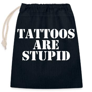 Les tatouages sont stupides - Sac cadeau en coton avec cordon (25 x 30 cm) - bleu marine - Devant