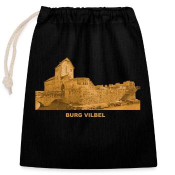 Château de Bad Vilbel Sources minérales de Wasserburg Hessen - Sac cadeau en coton avec cordon (25 x 30 cm) - noir - Devant
