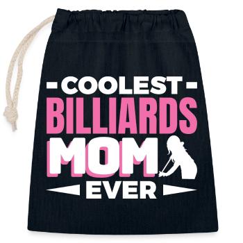 The coolest billiard mom ever - Closable cotton gift bag (25x30cm) - navy - Front