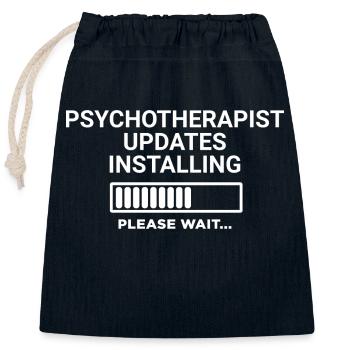 Psychotherapist Updates Installing Please Wait - Closable cotton gift bag (25x30cm) - navy - Front
