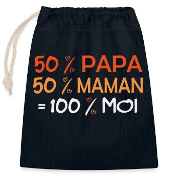 Fête des Mères et fête des pères cadeau bébé ! - Sac cadeau en coton avec cordon (25 x 30 cm) - bleu marine - Devant
