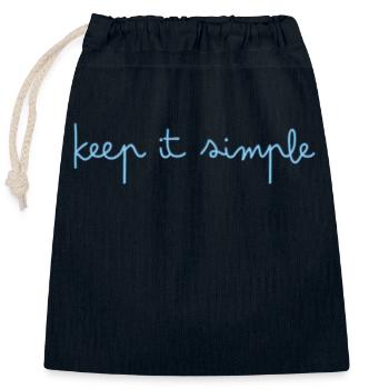 keep it simple - Verschließbarer Geschenkbeutel aus Baumwolle (25x30cm) - Navy - Vorne