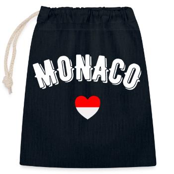 Monaco - Sac cadeau en coton avec cordon (25 x 30 cm) - bleu marine - Devant