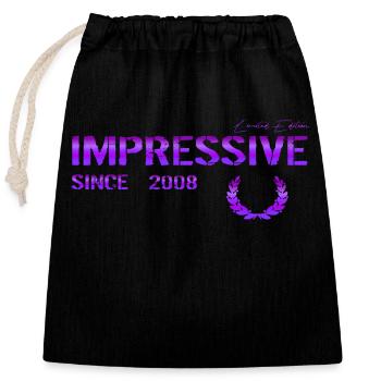 Impressionnant depuis 2008 - Sac cadeau en coton avec cordon (25 x 30 cm) - noir - Devant