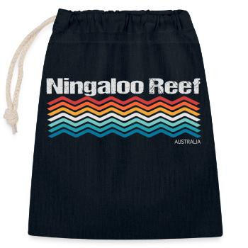 Ningaloo Reef - Australia - Closable cotton gift bag (25x30cm) - navy - Front
