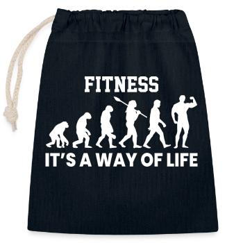 Fitness - Closable cotton gift bag (25x30cm) - navy - Front