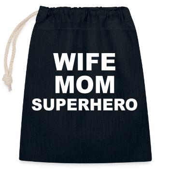 Mutter Spruch Geschenk Mama Muttertag - Verschließbarer Geschenkbeutel aus Baumwolle (25x30cm) - Navy - Vorne