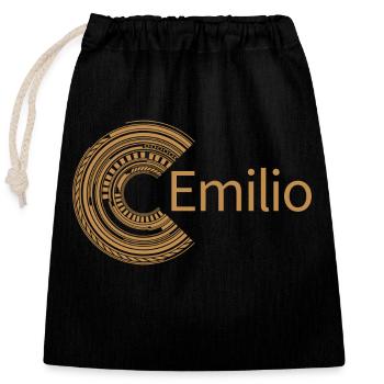Pour Emilio - Sac cadeau en coton avec cordon (25 x 30 cm) - noir - Devant
