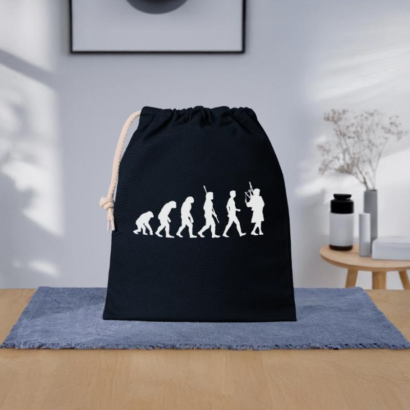 Cornemuse Évolution Écosse Musique Cornemuseur Sac cadeau en coton avec cordon (25 x 30 cm)