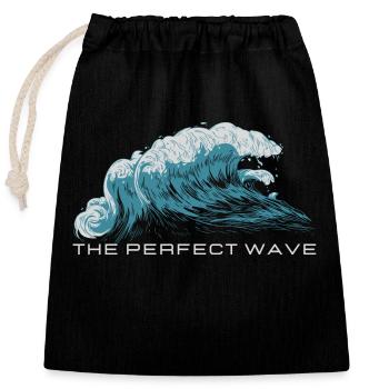 La vague parfaite - Sac cadeau en coton avec cordon (25 x 30 cm) - noir - Devant