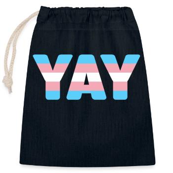 YAY Transgender - Verschließbarer Geschenkbeutel aus Baumwolle (25x30cm) - Navy - Vorne
