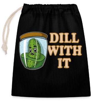Concombres, cornichons, cornichons, fruits - Sac cadeau en coton avec cordon (25 x 30 cm) - noir - Devant