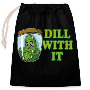Concombres, cornichons, cornichons, fruits - Sac cadeau en coton avec cordon (25 x 30 cm) - noir - Devant