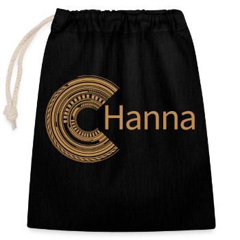 Für Hanna - Verschließbarer Geschenkbeutel aus Baumwolle (25x30cm) - Schwarz - Vorne