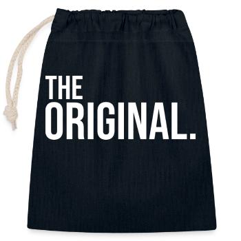 L’original - Sac cadeau en coton avec cordon (25 x 30 cm) - bleu marine - Devant