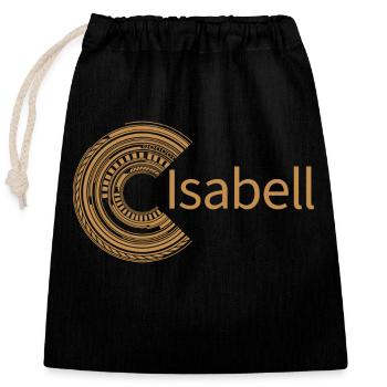 For Isabell - Closable cotton gift bag (25x30cm) - black - Front