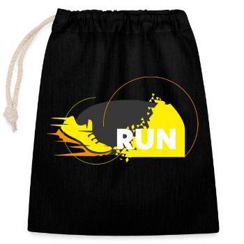Triathlon run - Verschließbarer Geschenkbeutel aus Baumwolle (25x30cm) - Schwarz - Vorne
