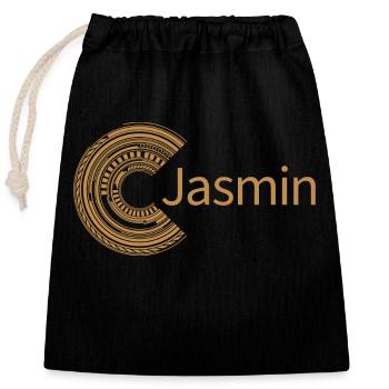 Für Jasmin - Verschließbarer Geschenkbeutel aus Baumwolle (25x30cm) - Schwarz - Vorne