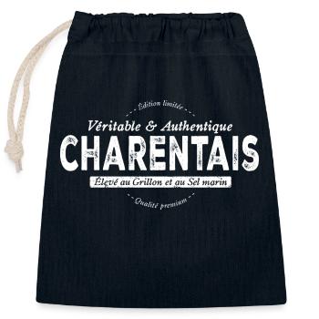 Charentais de Charente Maritime - Sac cadeau en coton avec cordon (25 x 30 cm) - bleu marine - Devant
