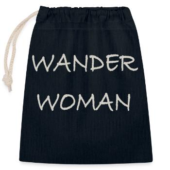 Wander Woman - Verschließbarer Geschenkbeutel aus Baumwolle (25x30cm) - Navy - Vorne