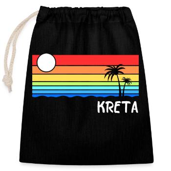Kreta Griechenland Insel Urlaub Idee - Verschließbarer Geschenkbeutel aus Baumwolle (25x30cm) - Schwarz - Vorne