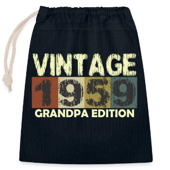 Vintage Geburtstag Retro Sonnenuntergang Design - Verschließbarer Geschenkbeutel aus Baumwolle (25x30cm) - Navy - Vorne