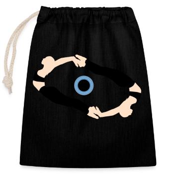 Eye - Closable cotton gift bag (25x30cm) - black - Front