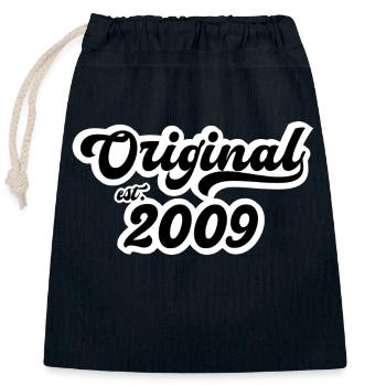 2009 Birthday - Closable cotton gift bag (25x30cm) - navy - Front